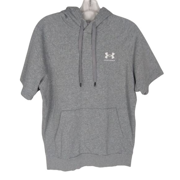Under Armour Sweater Mens SMALL Gray Loose Drawstring Hoodie‎ Activewear - Picture 1 of 8